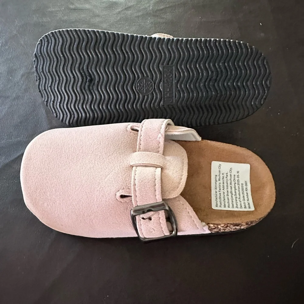 Kids Pink Suede Slip-On Shoes